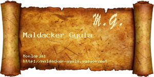 Maldacker Gyula névjegykártya